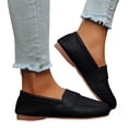 thumbnail image 1 of Penny Loafers for Women Wide Toe Box Soft Leather Casual Slip on Flat Shoes Fashion Solid Color Nonslip Walking Shoes Black Size 6.5, 1 of 7