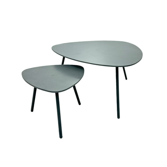 Penny Polystone Nesting Coffee Table, Grey