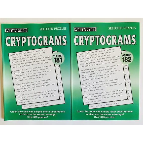 Penny Press Cryptograms Puzzles Volumes 181 and 182