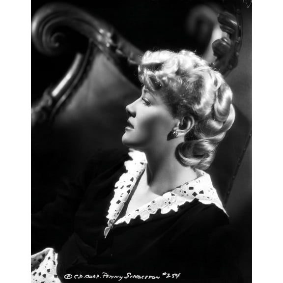 Penny Singleton Faced Side View in Black Lace Dress Portrait Photo Print (8 x 10)
