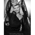 thumbnail image 1 of Penny Singleton smiling in Black Floral Dress Portrait Photo Print (8 x 10), 1 of 1