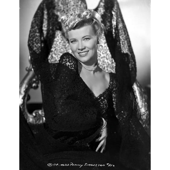 Penny Singleton smiling in Black Floral Dress Portrait Photo Print (8 x 10)