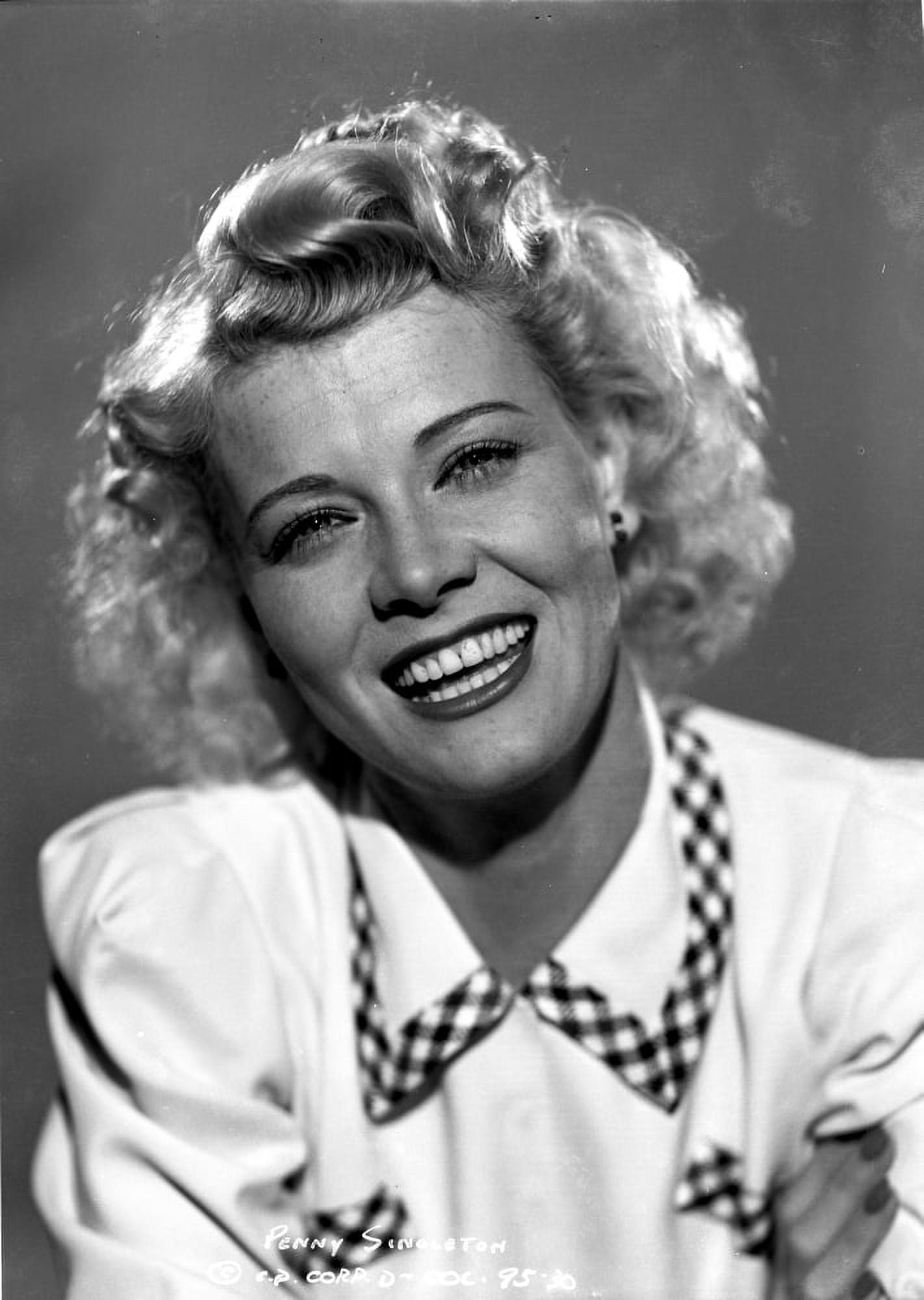 Penny Singleton smiling in White Blouse Close Up Portrait Photo Print ...