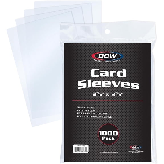 Penny Sleeves - 1000 Crystal Clear Acid-Free Sleeves - 2-5/8" x 3-5/8" | for Trading Cards - Baseball, Basketball, Football, Hockey, Pokemon, MTG