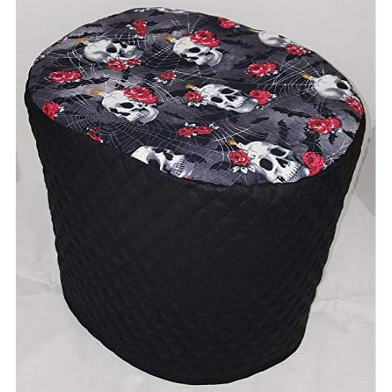 Penny's Needful Things Skulls Webs & Roses Cover Compatible for Instant Pot Pressure Cooker (Black, 8 Quart)