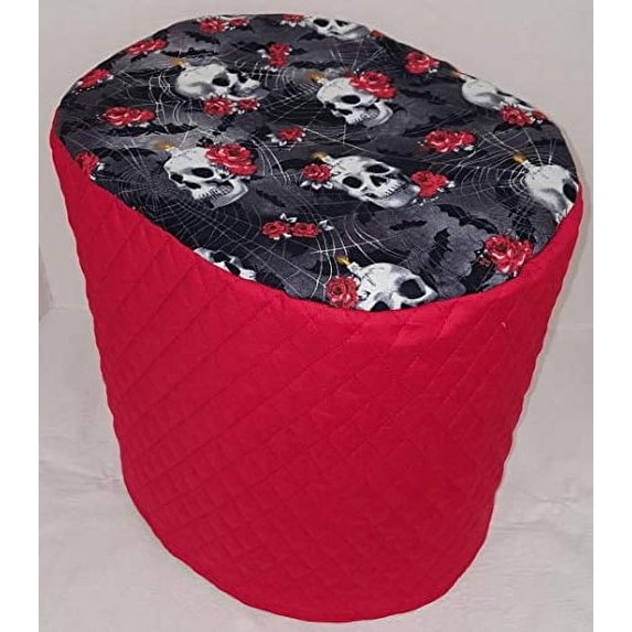 Penny's Needful Things Skulls Webs & Roses Cover Compatible for Instant Pot Pressure Cooker (Red, 6 Quart)