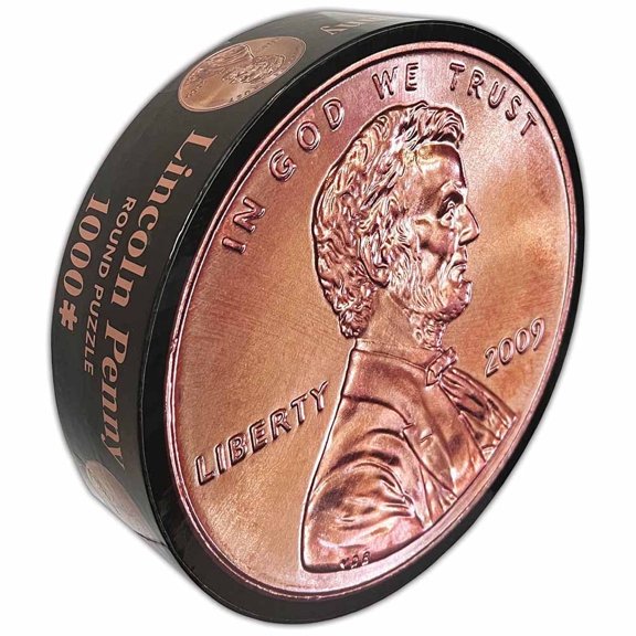 Lincoln Penny 1000 Pc Round Puzzle by Pigment & Hue