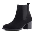 thumbnail image 1 of Pennysue Women Chelsea Boots Black Suede Female Chunky Heel Ankle Booties 8.5M, 1 of 7