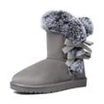 thumbnail image 1 of Pennysue Women Fashion Winter Boots Gray Mid-Calf Faux-Fur Lining Snow Boots 9M, 1 of 5