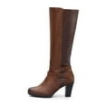 thumbnail image 1 of Pennysue Women Knee High Boots Dark Brown Wide Calf Chunky Heel Booties For Women 9M, 1 of 6