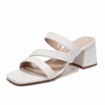 thumbnail image 1 of Pennysue Women Square Toe Sandals Strappy Slip On Chunky Heels with Cushioned Insole for Summer Party Office Daily Wear, 1 of 7