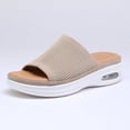 thumbnail image 1 of Pennysue Women's Air Cushion Knit Sandals Beige Lightweight Platform Slide Sandals 7M, 1 of 7