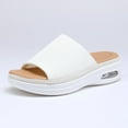 thumbnail image 1 of Pennysue Women's Air Cushion Knit Sandals White Lightweight Platform Slide Sandals 10M, 1 of 7