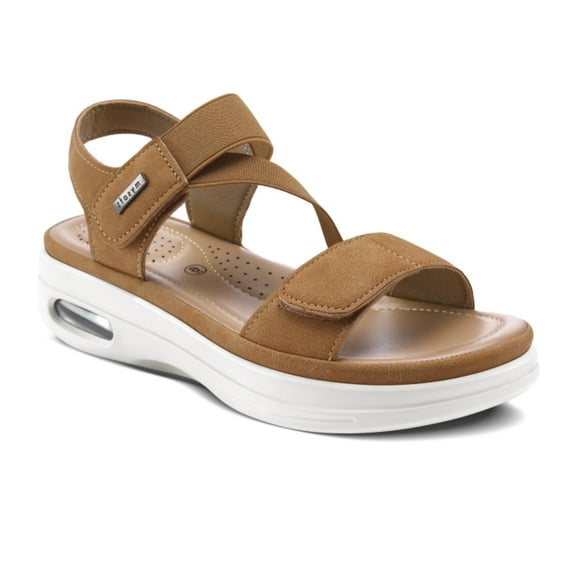 Pennysue Women's Air Cushion Support Sandals Brown Platform Ankle Strap Wedge Sandals 7M