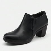 Pennysue Women's Ankle Boots Black Low Chunky Stacked Heel booties 9M