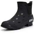 Pennysue Women's Ankle Rain Boot Star Anti Slip Short Booties Waterproof 6M