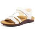 thumbnail image 1 of Pennysue Women's Arch Support Sandals White Woven Orthopedic Walking Sandals 8M, 1 of 6
