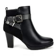 thumbnail image 1 of Pennysue Women's Black Short Boots Thin Chunky Heel Zipper Ankle Booties Size 8.5, 1 of 5