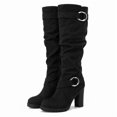 thumbnail image 1 of Pennysue Women's Fashion Knee High Boots With Chunky Heel Winter Warm Size Zippers Boots With Buckle Design Size 8M, 1 of 8