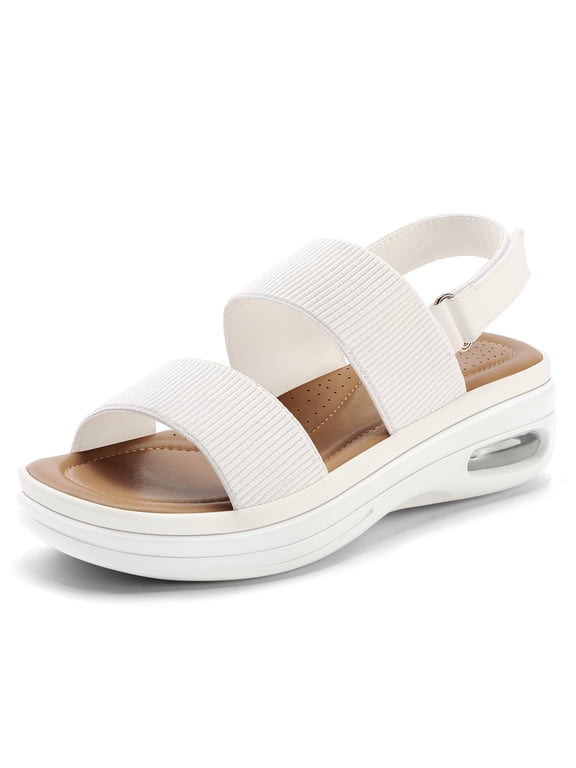 Pennysue Women's Hiking Sandals Comfortable Air Cushion Platform Elastic Ankle Strap Outdoor Summer Shoes