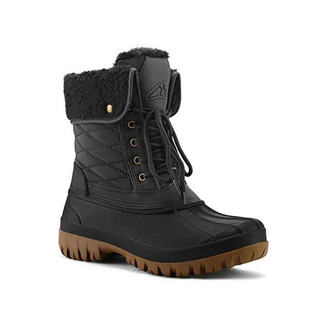 Pennysue Women's Insulated Snow Boots Brown lattice Midcalf Winter