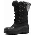 thumbnail image 1 of Pennysue Women's Mid-Calf Snow Boots Black Grid Warm Faux Fur Lined Winter Boots Insulated 7M, 1 of 7