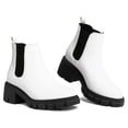 thumbnail image 1 of Pennysue Women's Platform Chelsea Booties White Round Toe Ankle Boots Size 10, 1 of 7