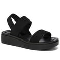 thumbnail image 1 of Pennysue Women's Platform Wedges Sandals Black Elastic Ankle Strap Sandals 8M, 1 of 6
