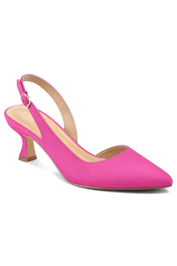 Pennysue Women's Slingback Heels Hot Pink Pointed Toe Dress Pumps 9M