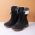 thumbnail image 1 of Pennysue Women's Waterproof Snow Booties Black Warm Mid-Tube Winter Boots Size 8, 1 of 5