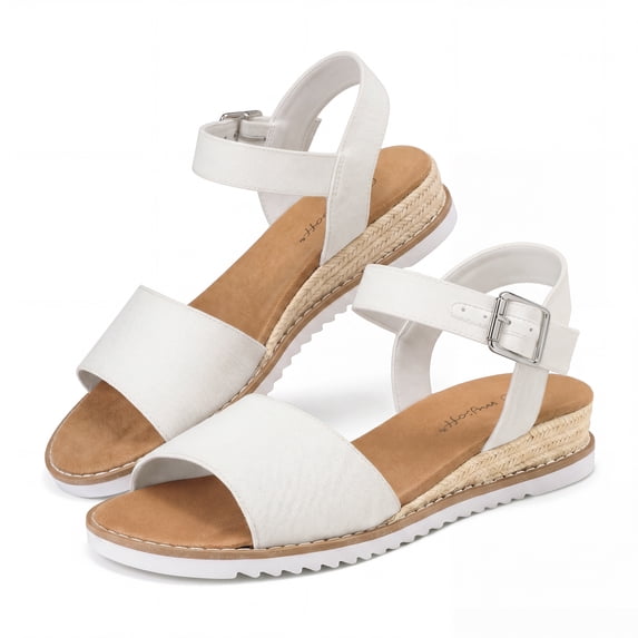 Pennysue Women's Wedge Sandals Summer Shoes Espadrilles Ankle Strap Open Toe