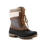 Pennysue Women's Winter Outdoor Waterproof Brown Warm Mid-Tube Snow Boots Size 6