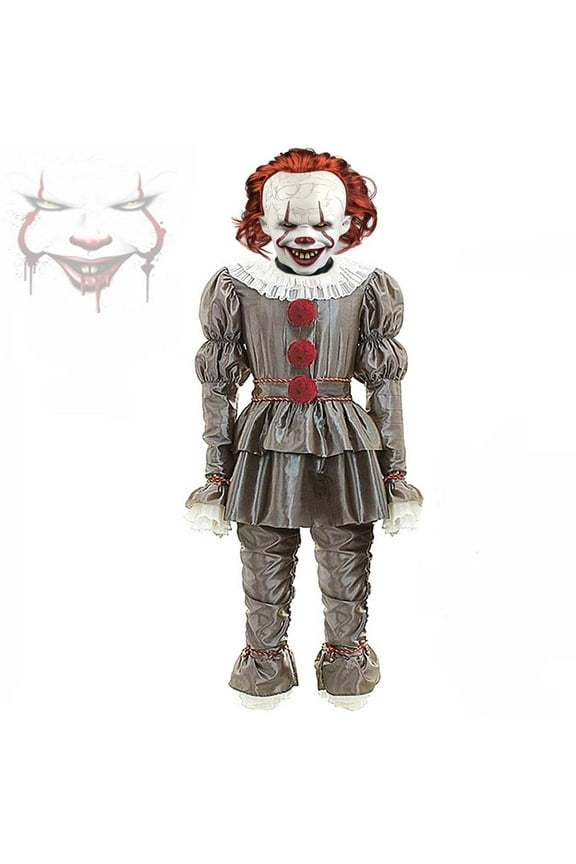 Halloween Costume with Latex Mask – Movie-Inspired Clown Outfit