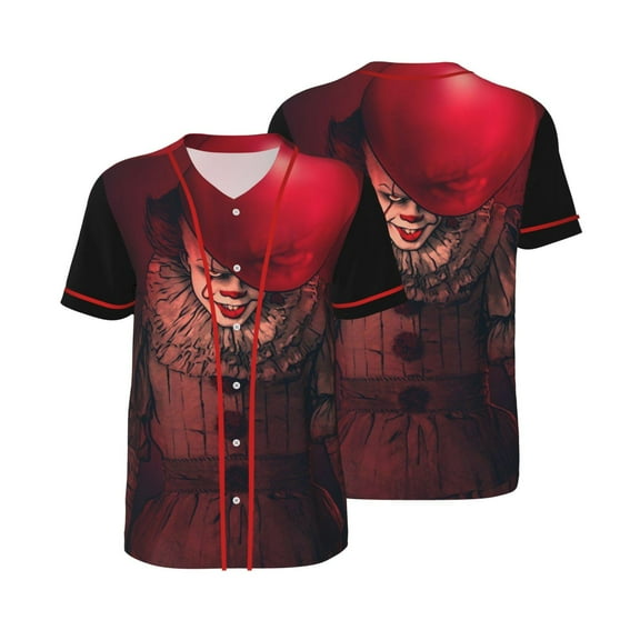 Pennywise Baseball Jerseys Shirts Baseball Button Down Shirt for Men Women Adult