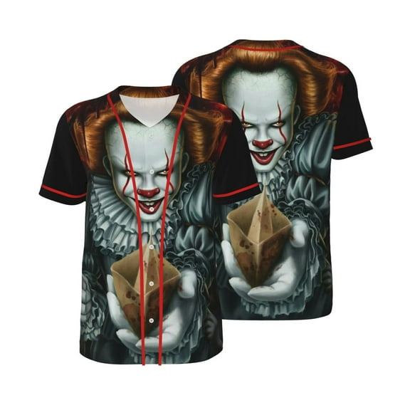 Pennywise Baseball Jerseys Shirts Baseball Button Down Shirt for Men Women Adult