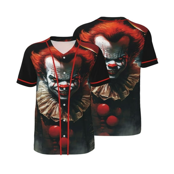 Pennywise Baseball Jerseys Shirts Baseball Button Down Shirt for Men Women Adult