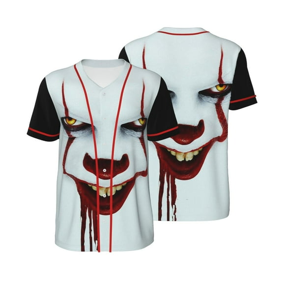 Pennywise Baseball Jerseys Shirts Baseball Button Down Shirt for Men Women Adult