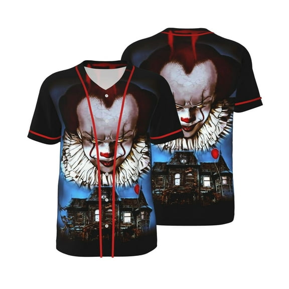 Pennywise Baseball Jerseys Shirts Baseball Button Down Shirt for Men Women Adult