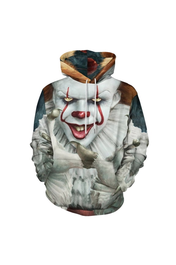 Pennywise Clown Horror Adult Sweater Pullover Sweatshirt Hoodies Long Sleeve Hooded Jackets Men Women