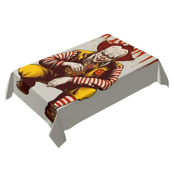 Pennywise Clown Themed Square Tablecloth 54 * 72 Inches Durable Stylish