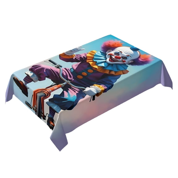 Pennywise Clown Themed Square Tablecloth 54 * 72 Inches Durable Stylish