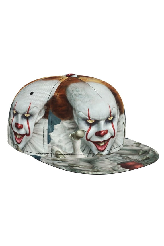 Pennywise Dancing Clown Flat Brim Bill Baseball Cap Adjustable Hat Hip Hop Caps for Dad Men Women