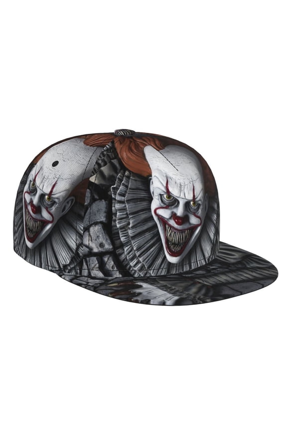 Pennywise Dancing Clown Flat Brim Bill Baseball Cap Adjustable Hat Hip Hop Caps for Dad Men Women