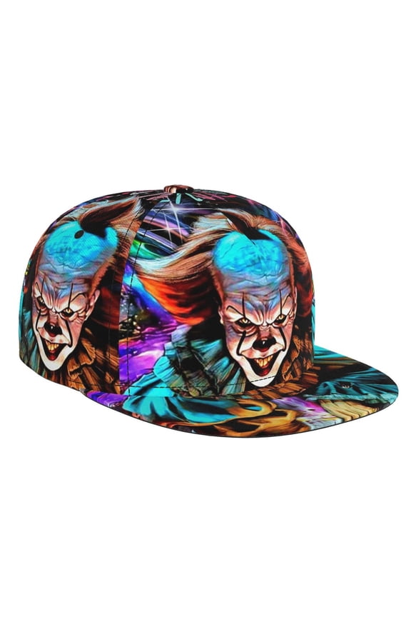 Pennywise Dancing Clown Flat Brim Bill Baseball Cap Adjustable Hat Hip Hop Caps for Dad Men Women