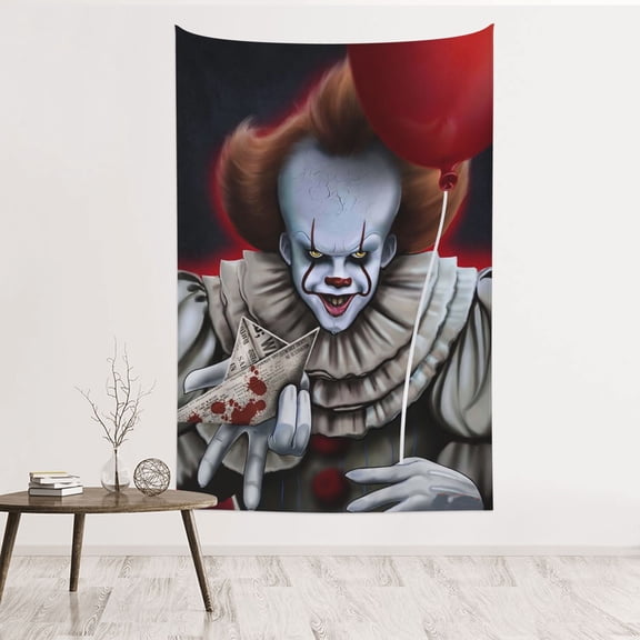 Pennywise Dancing Clown Wall Tapestry Poster for Bedroom Aesthetics Room Decor Flag Wall Hanging Dorm Living Room 60''x 40''