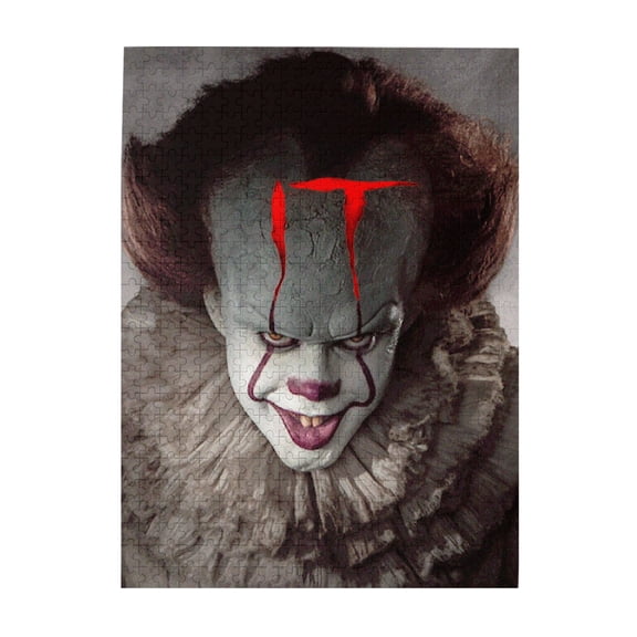 Pennywise Dancing Clown Wooden Picture Puzzle 500 Piece Jigsaw Puzzle for Adults Challenging Puzzle Game Gifts