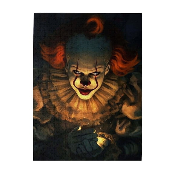 Pennywise Dancing Clown Wooden Picture Puzzle 500 Piece Jigsaw Puzzle for Adults Challenging Puzzle Game Gifts
