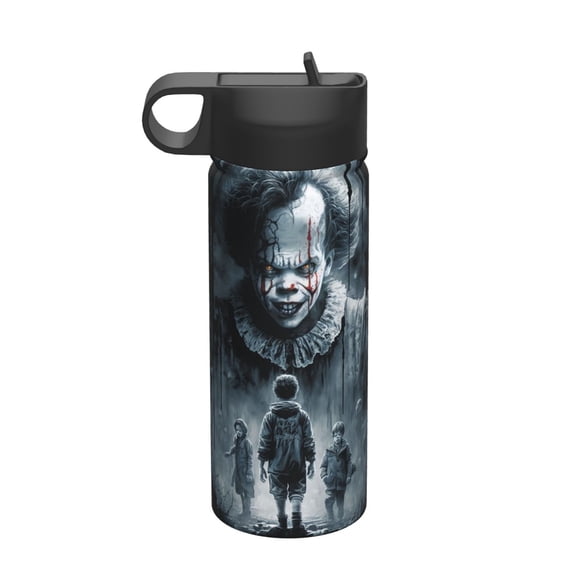It Pennywise Horror Insulated Water Bottle, 18oz Vacuum Stainless Steel Sports Kettle With Straw Lid, Leakproof Drinking Thermos Cup For Outdoor Gym Travel