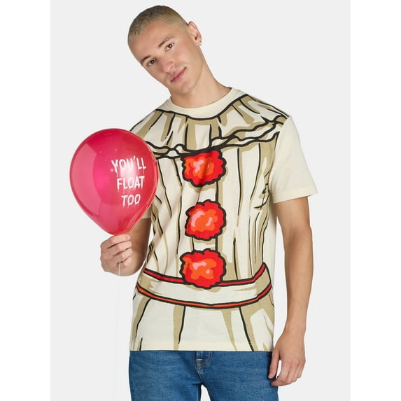 Pennywise IT Men's Halloween Graphic Tee with Short Sleeves, Sizes XS-3XL