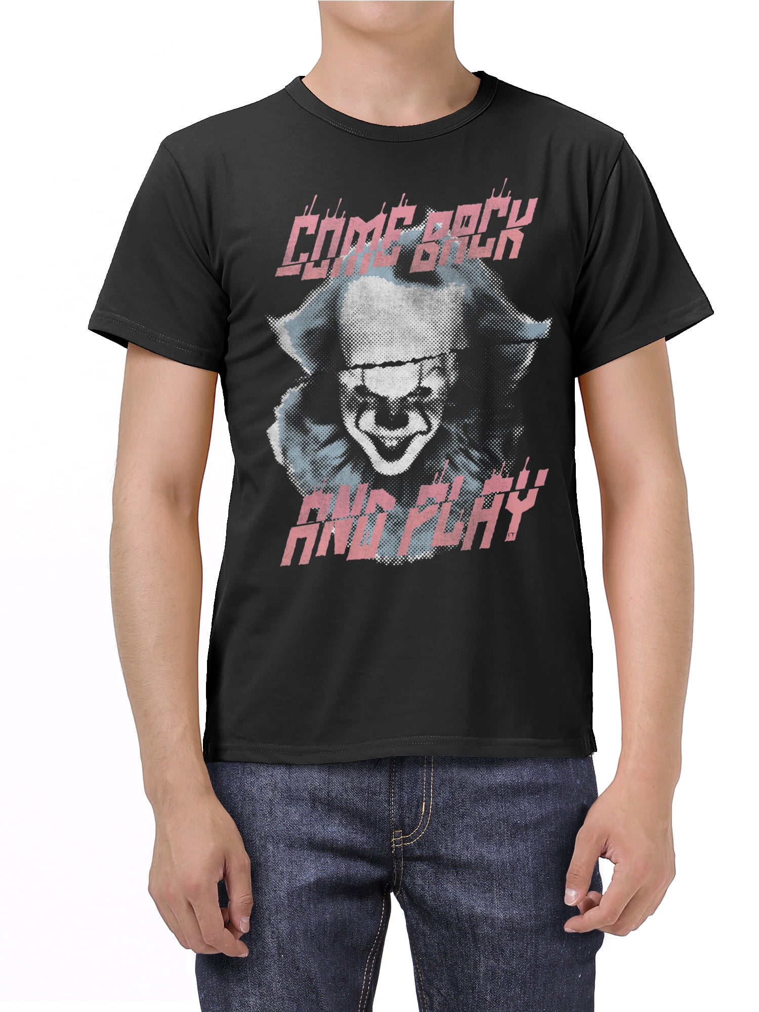 Pennywise It Men's & Big Men's Comeback Play Horror Movies Graphic Tee